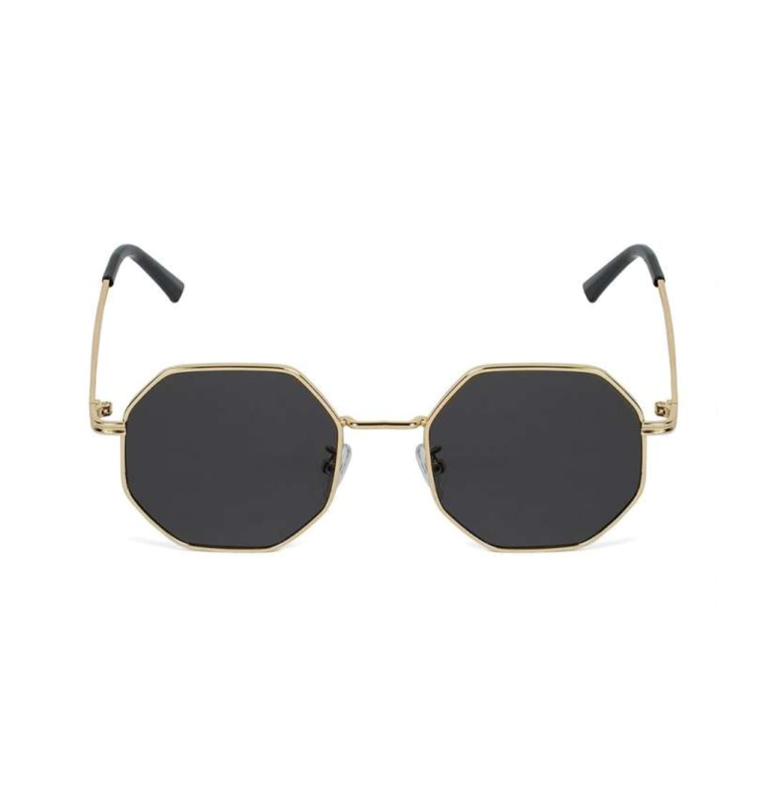 Suga Octagon Round Black Sunglasses - Premium UV Protection Stylish Unisex Eyewear